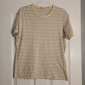 ZARA cream and black striped shirt